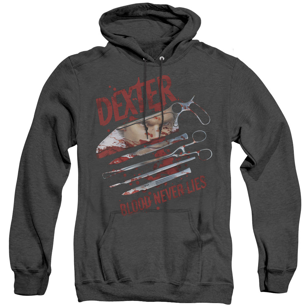 Dexter Blood Never Lies Heather Mens Hoodie Black Officially Licensed