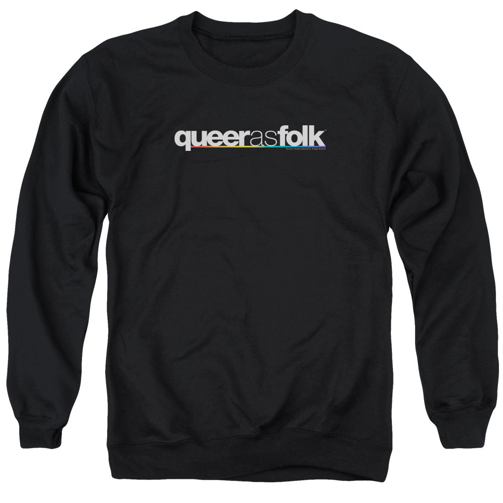 Queer As Folk Logo Mens Crewneck Sweatshirt Black Officially Licensed