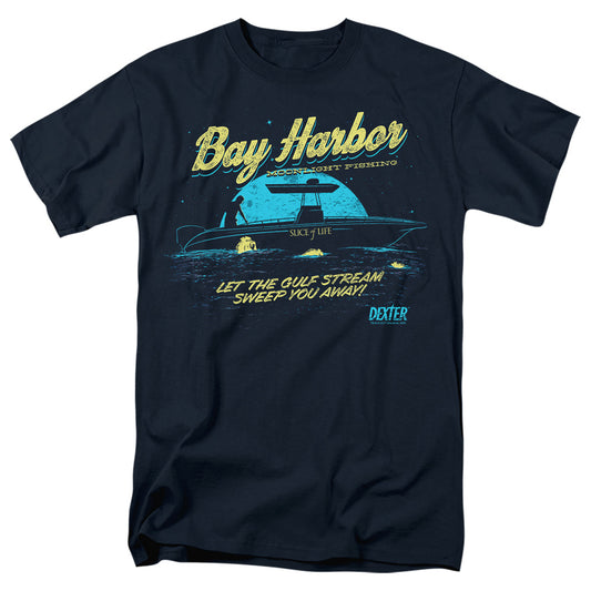 Dexter Moonlight Fishing Mens T Shirt Navy