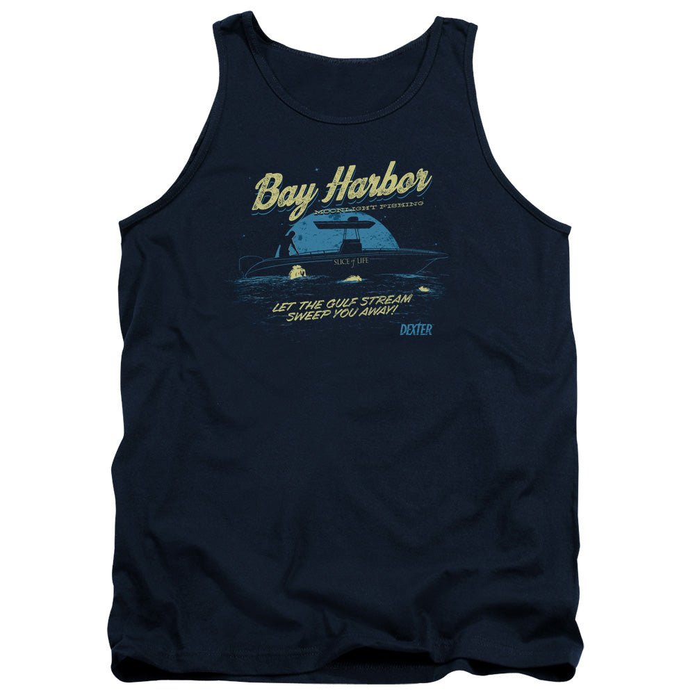 Dexter Moonlight Fishing Mens Tank Top Shirt Navy