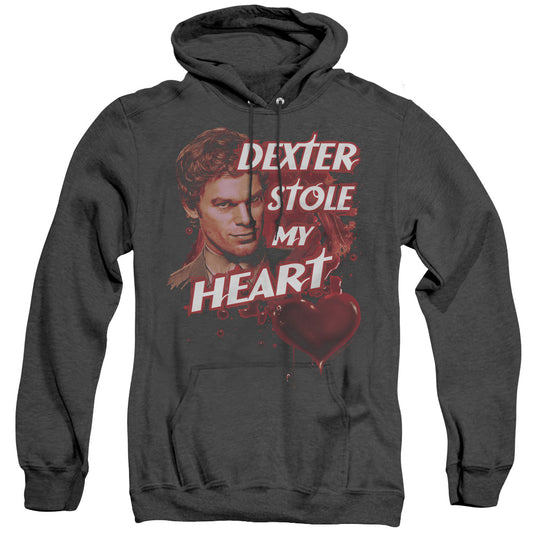 Dexter Bloody Heart Heather Mens Hoodie Black Officially Licensed