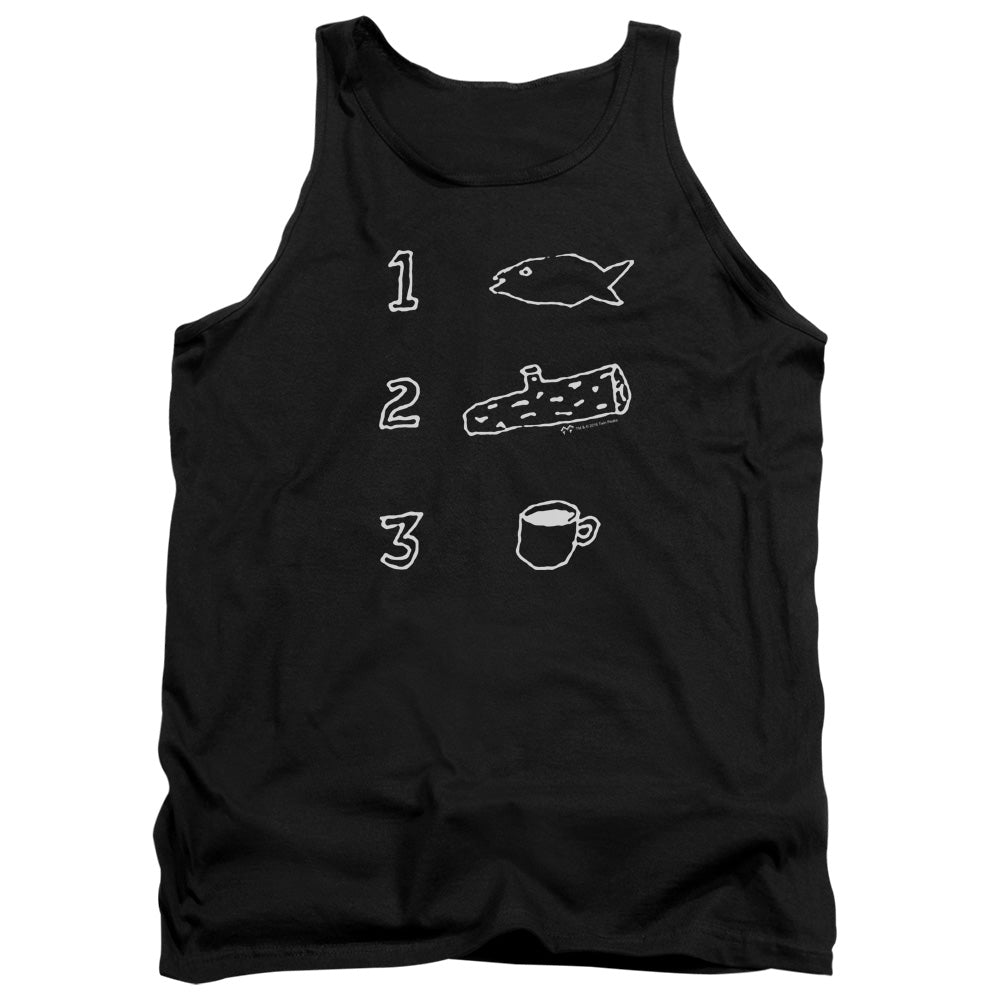 Twin Peaks Coffee Log Fish Mens Tank Top Shirt Black