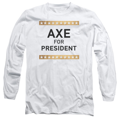 Billions Axe For President Mens Long Sleeve Shirt White Officially Licensed