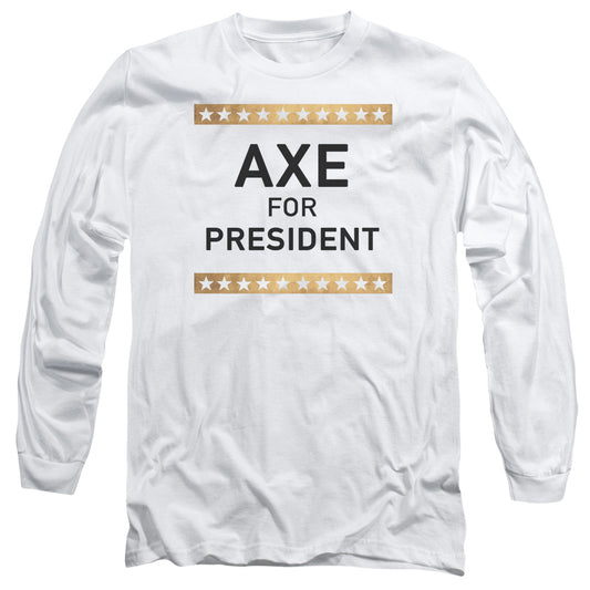 Billions Axe For President Mens Long Sleeve Shirt White Officially Licensed