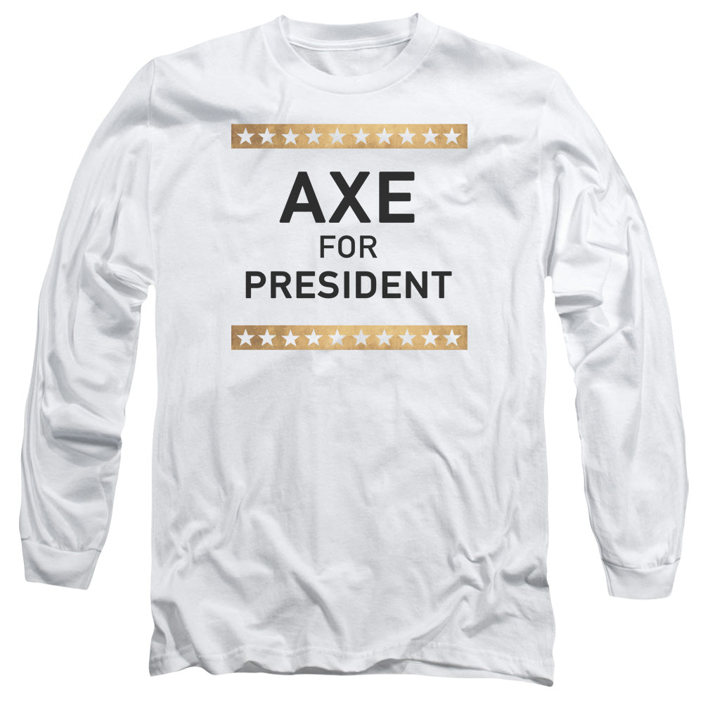 Billions Axe For President Mens Long Sleeve Shirt White Officially Licensed