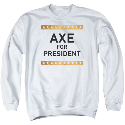 Billions Axe For President Mens Crewneck Sweatshirt White Officially Licensed