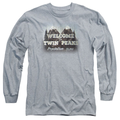 Twin Peaks Welcome To Mens Long Sleeve Shirt Athletic Heather Officially Licensed