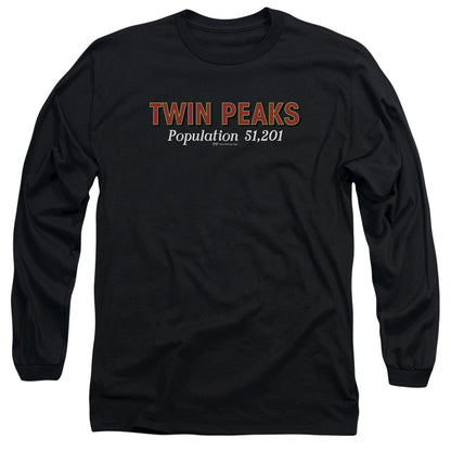 Twin Peaks Population Mens Long Sleeve Shirt Black Officially Licensed