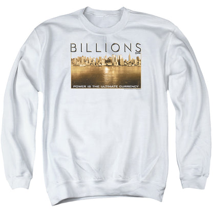 Billions Golden City Mens Crewneck Sweatshirt White Officially Licensed