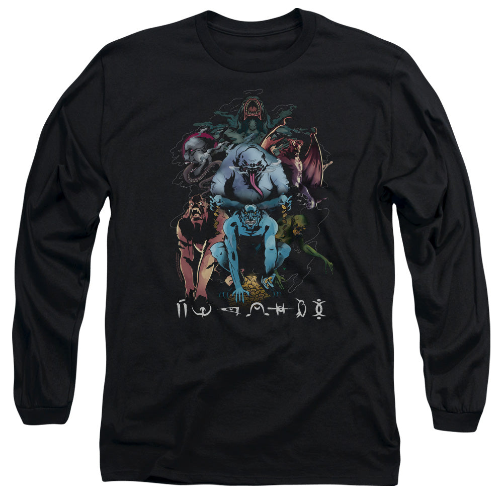 Shazam Movie Sins Mens Long Sleeve Shirt Black Officially Licensed Officially Licensed