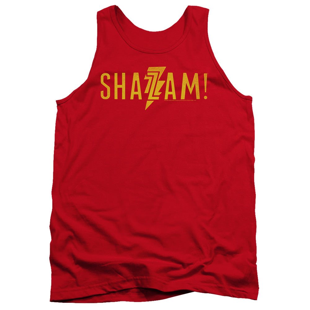 Shazam Movie Flat Logo Mens Tank Top Shirt Red