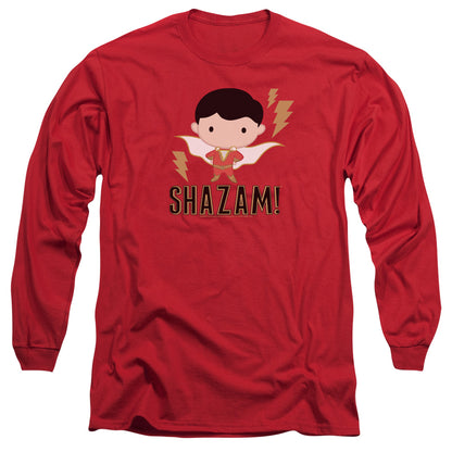 Shazam Movie Shazam Chibi Mens Long Sleeve Shirt Red