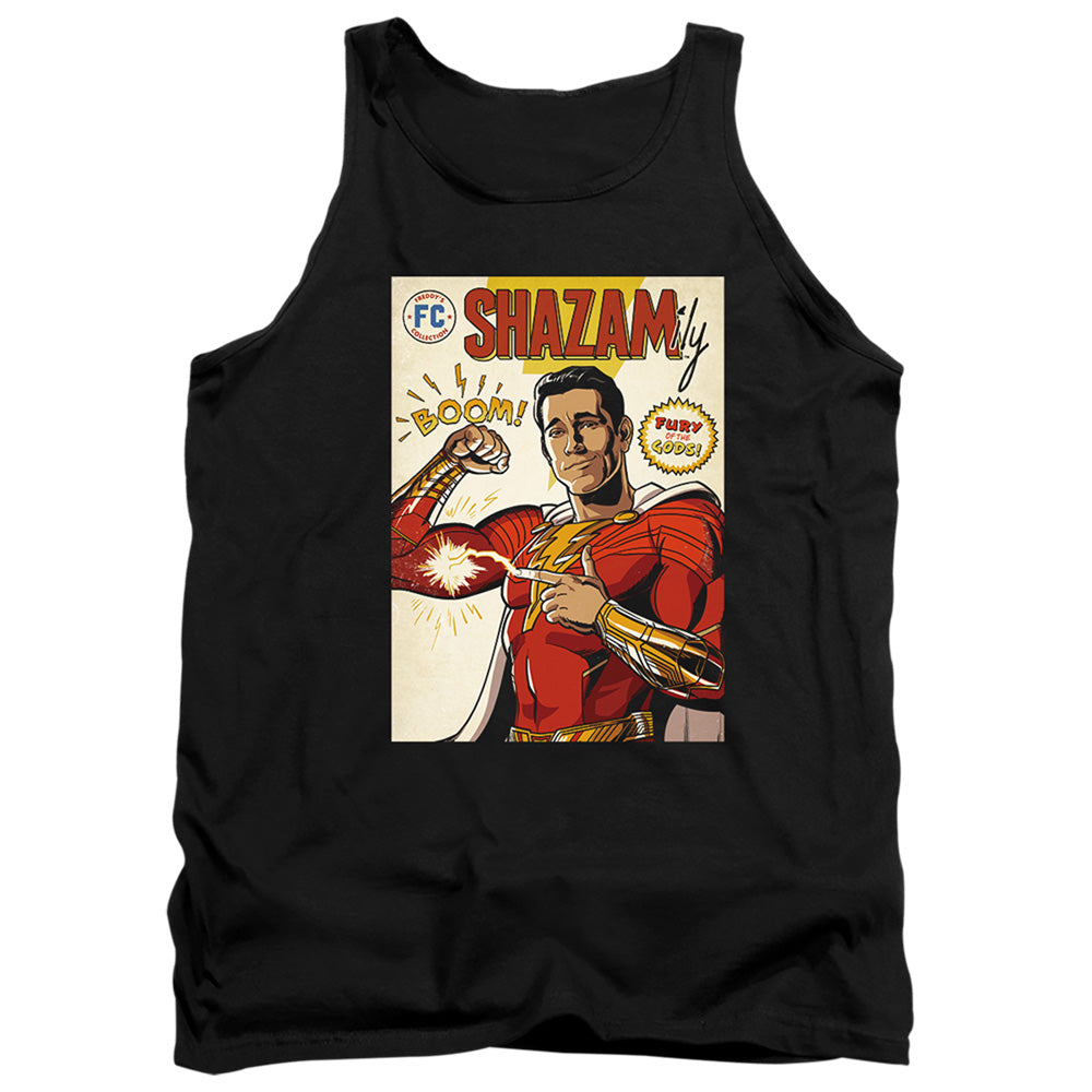 Shazam! Fury Of The Gods Shazam Comic Cover Mens Tank Top Shirt Black