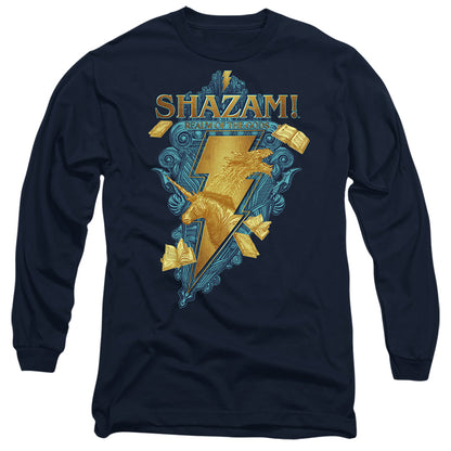 Shazam! Fury Of The Gods Big Blue Seal Mens Long Sleeve Shirt Navy Officially Licensed