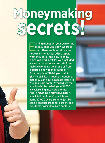 Woman's World Specials - Make Money From Home: Your Ultimate Guide Earning On Your Terms, Economy Jobs, Business Tips, & Real-Life Success Stories From Women Who Built Million-Dollar Businesses & More