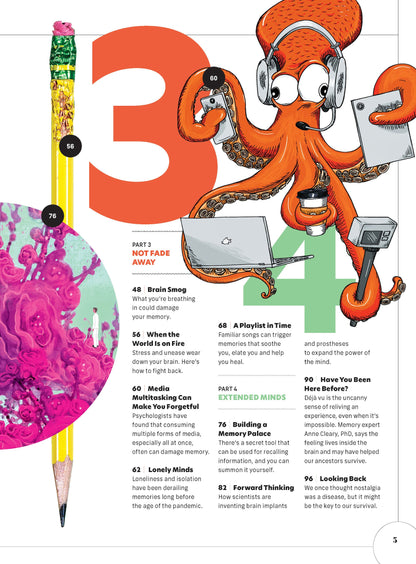 Popular Science - Memory, The Science Behind How We Remember: Cognitive Skills, Neurons, Brain Smog, Core Memories, Myths, Trauma, Stress, Loci Method, How To Slow Decline, New Technologies & Pets!