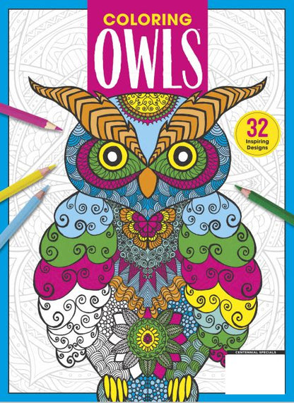 Coloring Owls - Adult Coloring book, Contains 32 Inspiring Designs To Destress From Your Day
