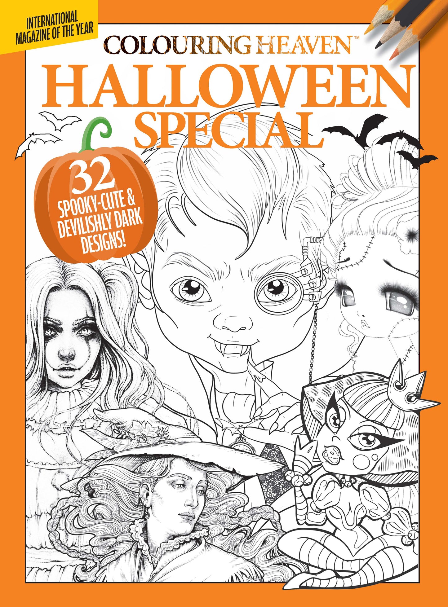 Coloring Heaven - Halloween Special Featuring 32 Spooky-Cute & Devilishly Dark Halloween Designs Coloring Book