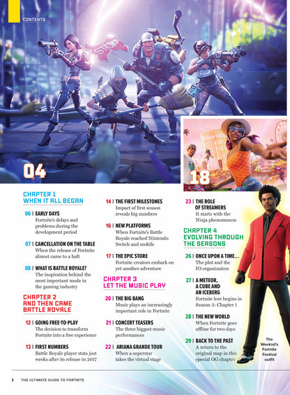 Fortnite - Ultimate Guide: Early Days, Cancellation, Battle Royale, Free-To-Play, Store, Ariana Grande Tour, Streamers, Crossovers, Mobile Feud, Legal Disputes, Streaming, Metaverse & 100 Skins Poster