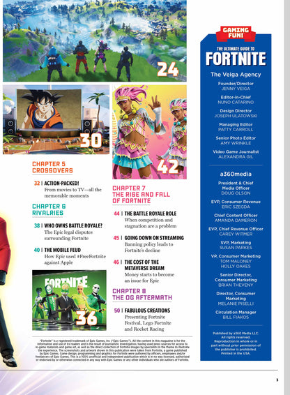 Fortnite - Ultimate Guide: Early Days, Cancellation, Battle Royale, Free-To-Play, Store, Ariana Grande Tour, Streamers, Crossovers, Mobile Feud, Legal Disputes, Streaming, Metaverse & 100 Skins Poster