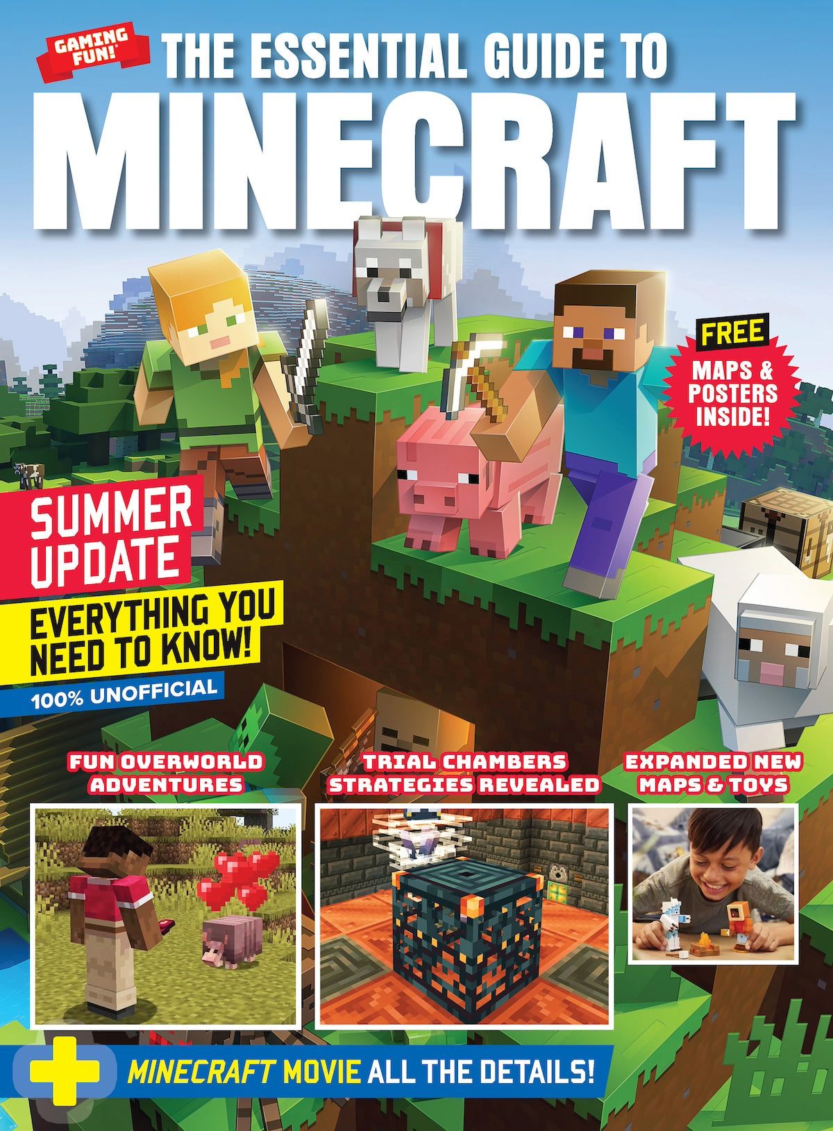 Minecraft - Essential Guide: Summer Update, Minecraft Movie, Jack Black, Wolf Armor, New Bat Design, Pots Storage, Strategies For Trial Chambers, Jurassic World, Star Wars, Nerf World, Maps & Posters!