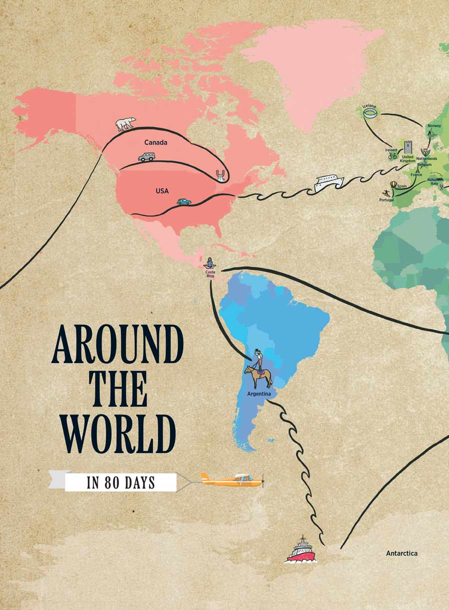 Around The World In 80 Days - Mapped Out Excursions, Luxury Train Travel, Orient Express, Safari Or Horseback, On-Foot Exploration, Ireland On Wheels, Antarctica, Tuscan Sun, Kenya, Eco-Travel & More!