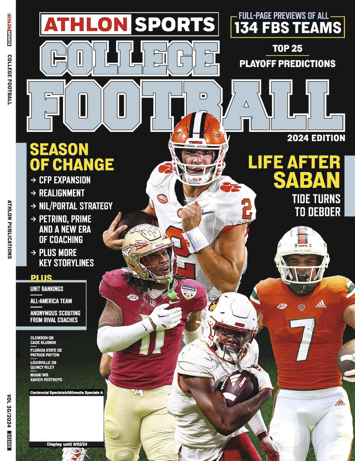 College Football Preview - Athlon Sports 2024: 134 FBS Teams Previews, Life After Saban, Top 25 Playoff Predictions, CFP Expansion, Realignment, NIL/Portal Strategy, Key Storylines, Unit Rankings & More!