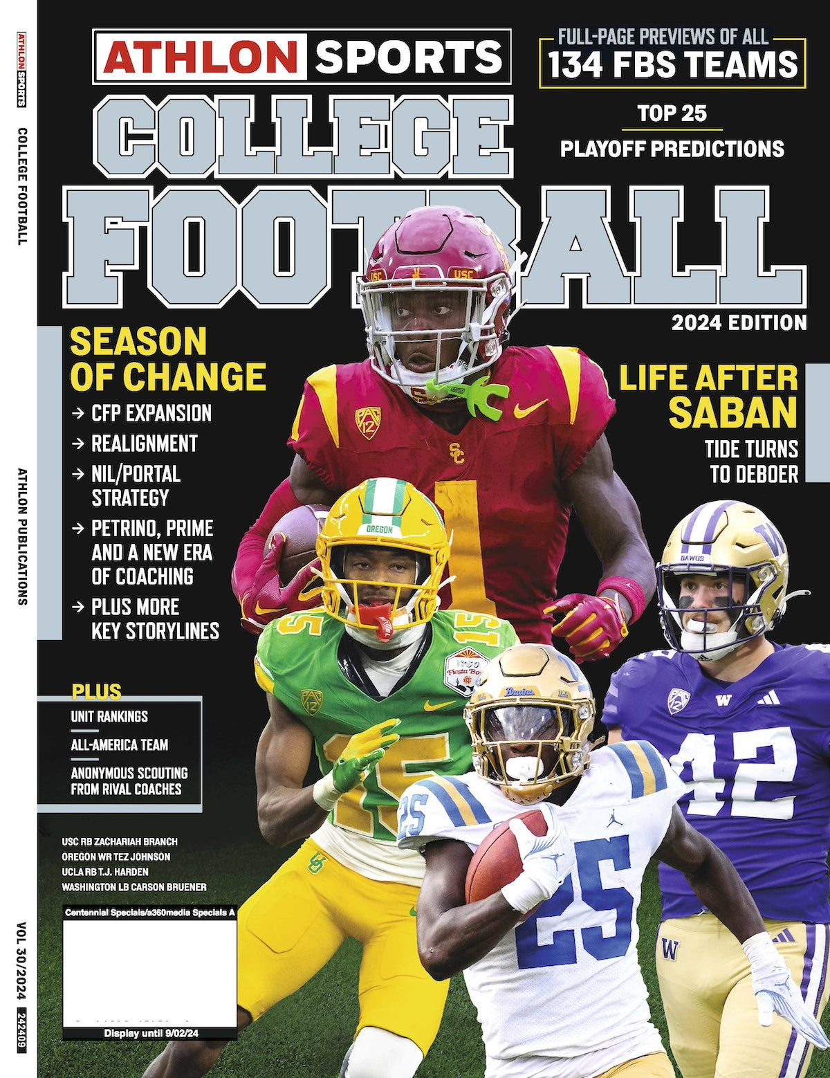 College Football Preview - Athlon Sports 2024: 134 FBS Teams Previews, Life After Saban, Top 25 Playoff Predictions, CFP Expansion, Realignment, NIL/Portal Strategy, Key Storylines, Unit Rankings & More!