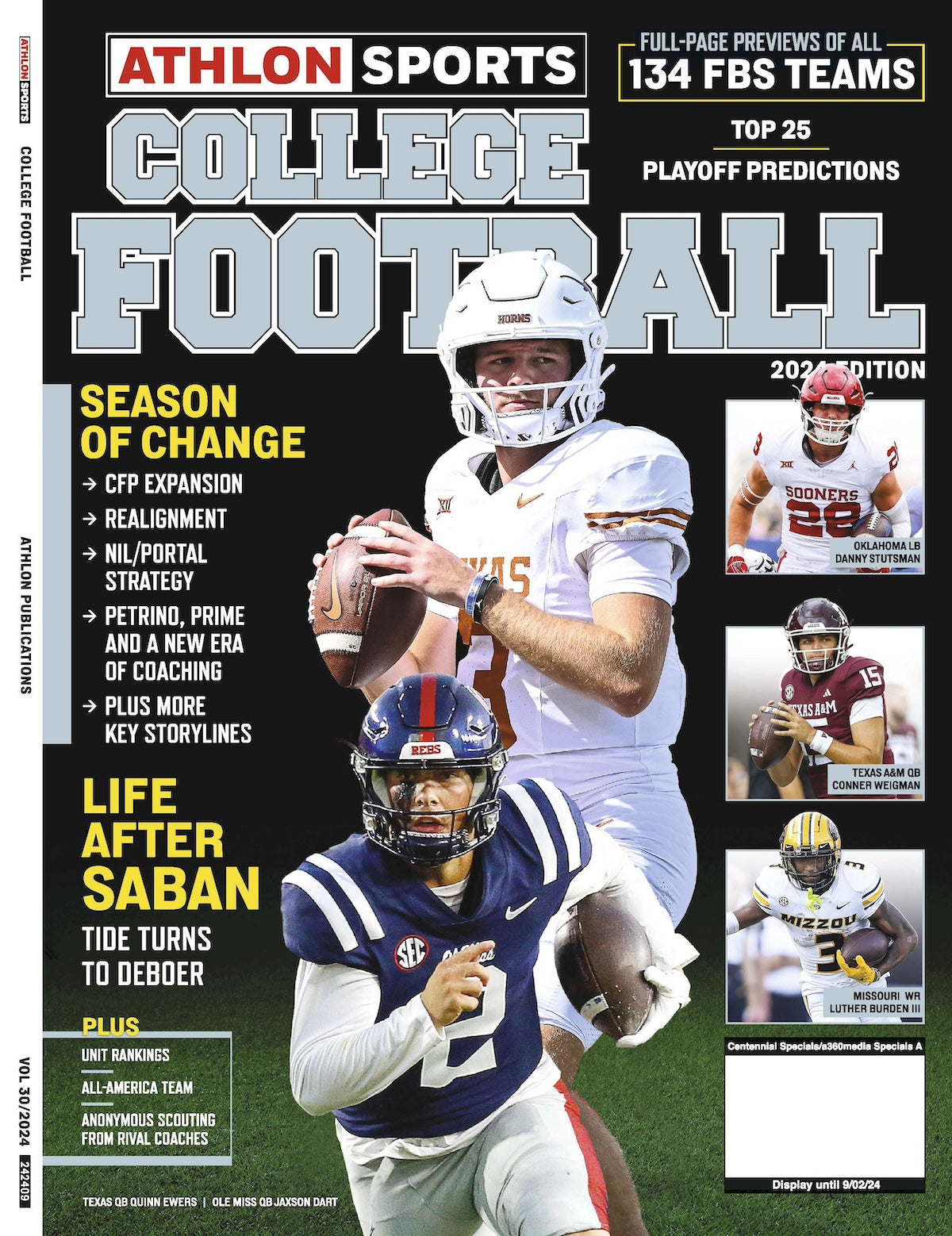 College Football Preview - Athlon Sports 2024: 134 FBS Teams Previews, Life After Saban, Top 25 Playoff Predictions, CFP Expansion, Realignment, NIL/Portal Strategy, Key Storylines, Unit Rankings & More!