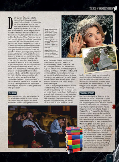 Cursed & Creepy Destinations - Traveler's Guide: 100+ Haunted Places, Spooky Tourism, Forsaken Relics, Black Magic, Ghosts, UFOs, Abandoned Asylums, Forests, Museums, Castles, Cemeteries & More!