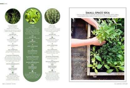 Fall Gardening + Recipes - 35 Garden To Table Dishes, Grow Your Own Veggies & Herbs, Colorful Containers, Easy Ornamental Grasses, Fiery Shrubs & Small Tress, Small-Space Garden Ideas, Borders & More!