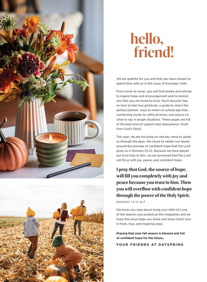 Dayspring - Everyday Faith Fall 2024: Nurture Your Friendships, Find Calm In Chaos, Learn To Study The Bible, Prayers To Share For Kids, How To Feel Gratitude, Advice For Tough Situations & More!