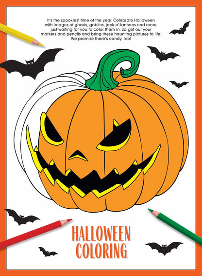 Halloween Coloring - 32 Spooky Designs, Adult Coloring Book, Pumpkins, Ghosts, Witches, Trick Or Treat, Monsters, Haunted Houses, Spider Webs, Broom Sticks, Bats, Jack-O-Lanterns, Candy, Grave & Draw!