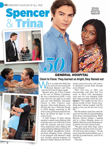 Soap Opera Digest - 50 Greatest Couples Of All Time: Who's No. 1?, Exclusive Interviews With Your Faves, 12 General Hospital Duos, Liz & Jason, Days Of Our Lives, Patch & Kayla, Y&R, AMC And More!