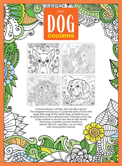 Dog Coloring - 32 Inspiring Designs, Bring Canine Pictures To Life, All Breeds, Riddles, Puns, Jokes & Fun Facts, Adult Coloring Book, Unlock Creativity, Relax, Unwind, Unplug, Reduce Anxiety & Draw!