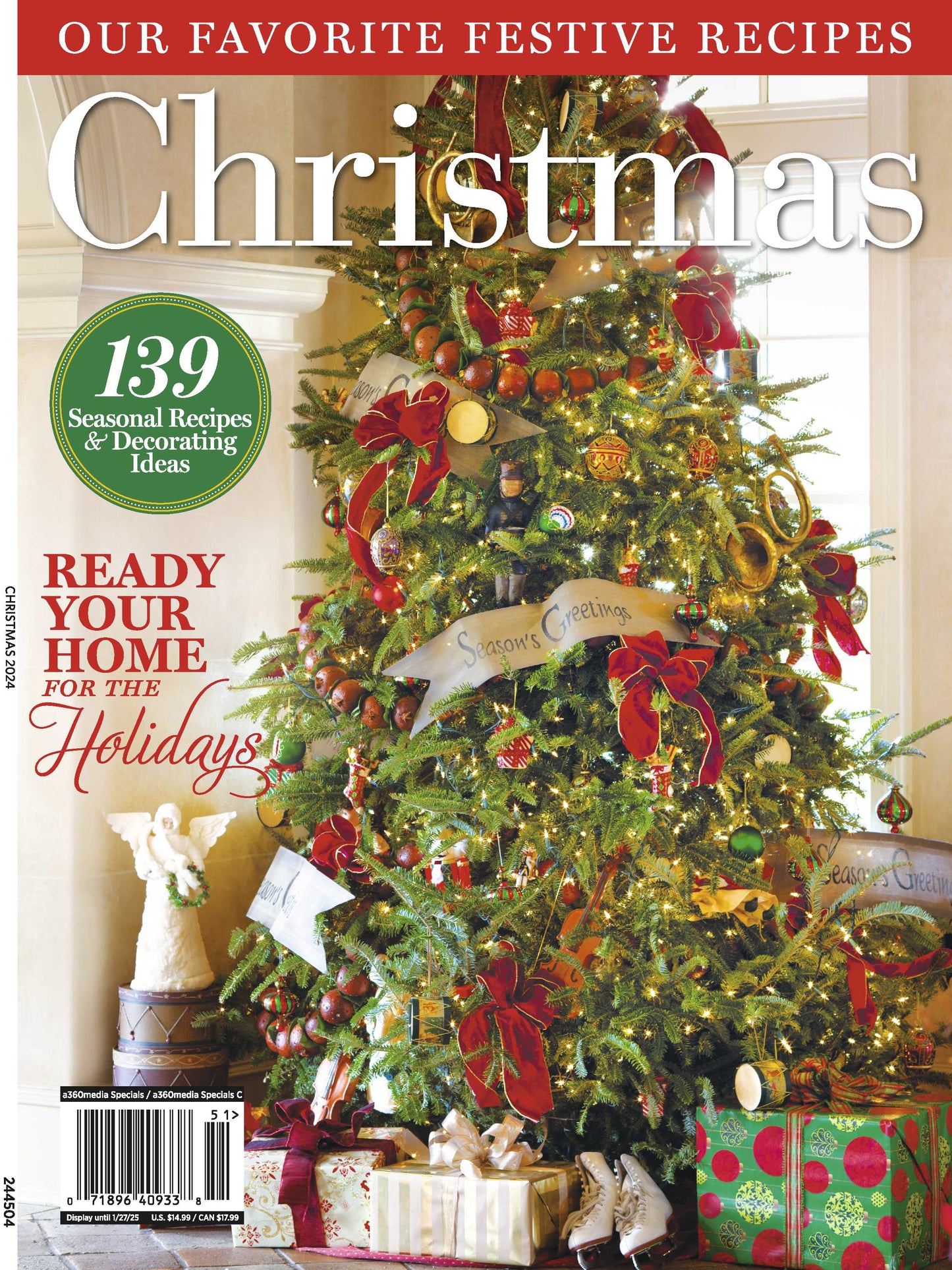 Christmas - 139 Seasonal Recipes & Decorating Ideas, Holiday Guide, Style Inspiration, Christmas Tree, Wreaths, Set The Table, Party Themes,  Slow Cooker, Desserts, Suppers, Pecan Favorites & More!