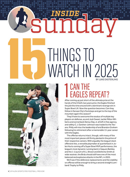 NFL Pro Football Preview 2025 - Athlon Sports: 6 Game-Changing Trends, In-Depth Team Insights, Scout Secrets, Draft Analysis, Fantasy Picks, Team Reviews & More!