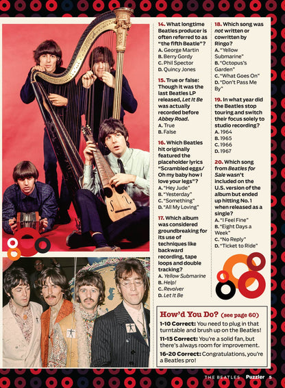 TV Guide Puzzler - The Beatles: Dive Into A World Of Trivia, Solve Crosswords, Word Search, Sudoku, Missing Letters, Spot The Difference, Fun Word Games, Scrambles & More!