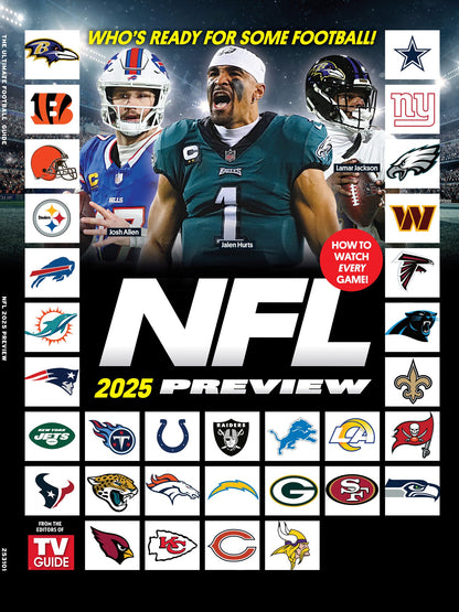 TV Guide -  2025 NFL Preview: Get Ready For Some Football, How To Watch Every Game, Matthew Stafford, Brock Purdy, Patrick Mahomes, Jordan Love, Lamar Jackson, Jalen Hurts, Josh Allen & More!