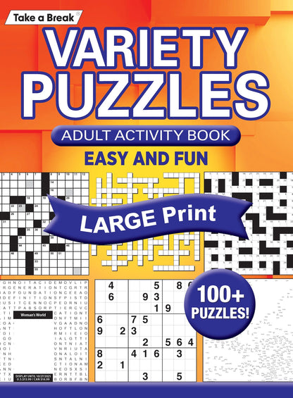 Take a Break - Variety Puzzles 25.07.25: 100+ Puzzles, Adult Activity Book, Easy & Fun Large Print Puzzles, Sudoku, Crossword, Word Search, Connect The Dots, Sharpen Your Mind & More!