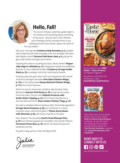 Taste of Home - Fall Recipes: 106 Quick & Easy Comfort Foods, Cozy Casseroles, Heartwarming Soups, Parmesan Bacon Bubble Bread, Irresistible Seasonal Desserts & More!