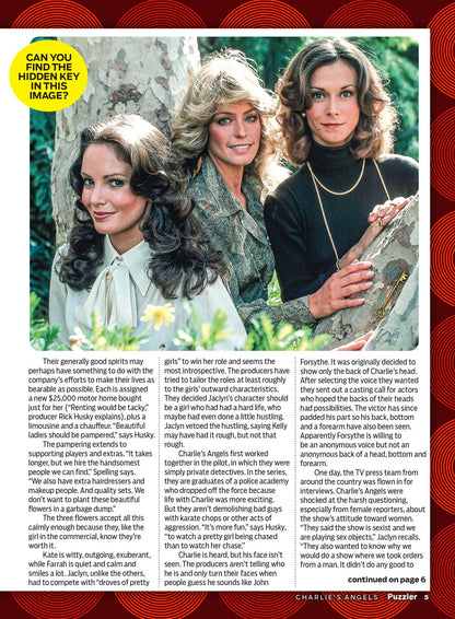TV Guide - Charlie’s Angels 50th Anniversary Puzzler: Puzzles Honoring Jaclyn Smith, Farrah Fawcett, Kate Jackson & Cheryl Ladd, Word Searches, Crosswords, Sudoku, Spot The Difference & More!