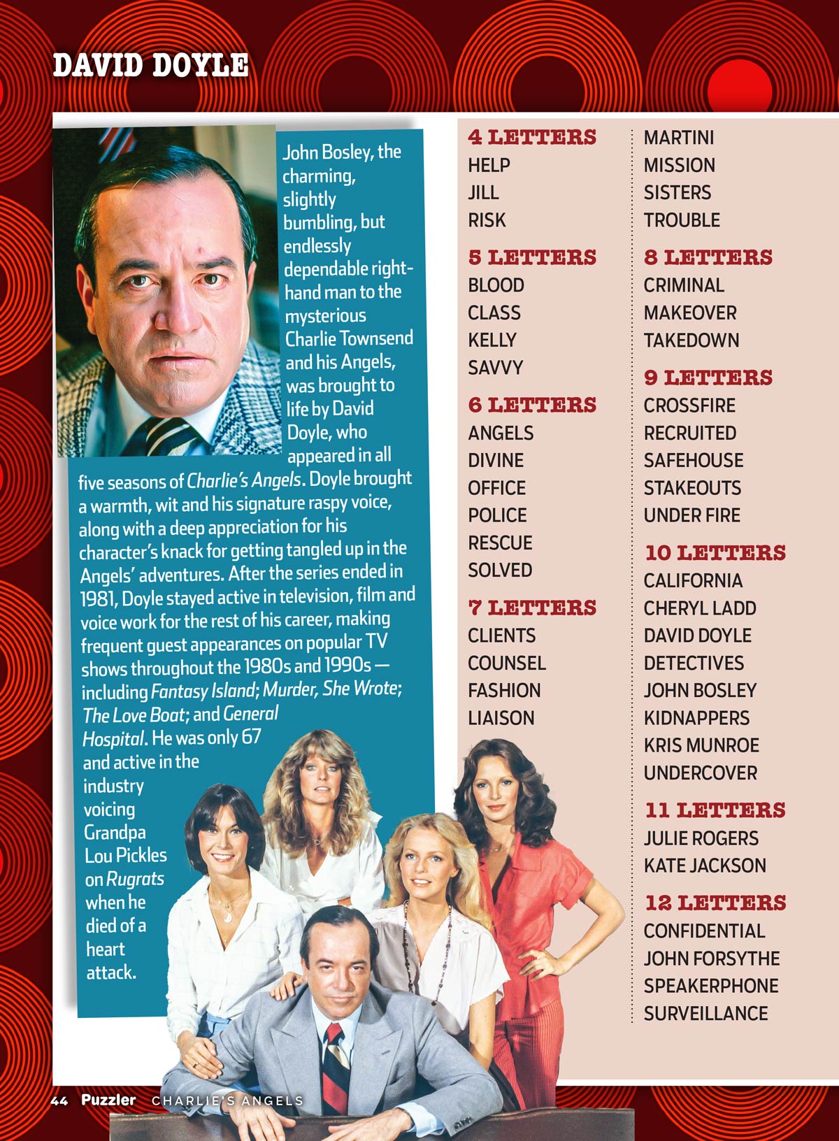 TV Guide - Charlie’s Angels 50th Anniversary Puzzler: Puzzles Honoring Jaclyn Smith, Farrah Fawcett, Kate Jackson & Cheryl Ladd, Word Searches, Crosswords, Sudoku, Spot The Difference & More!