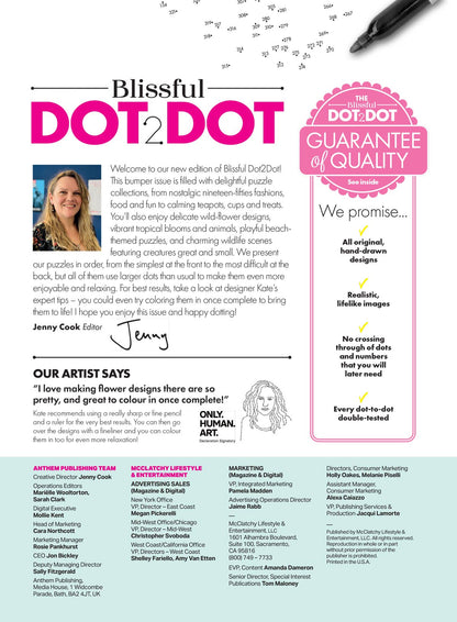 Blissful - Calming Dot to Dot: Designs Inspired By The 1950's, Tea Time, Tropical Vibes & Flowers, Perfect & Fun For All Ages, Connect The Dots & Then Color, Boost Focus, Improve Concentration & More!