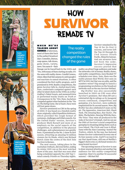 TV Guide - Survivor: Special Collector's Issue, Celebrate 50 Unforgettable Seasons, The Cast, Unforgettable Blindsides, Strategic Twists, Shocking Tribal Councils, Legendary Players & More!