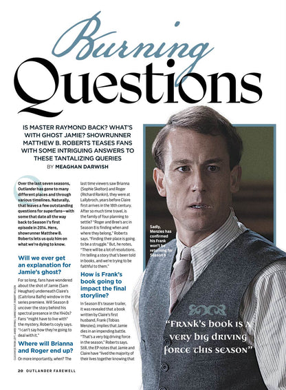 TV Guide - Farewell Outlander: Deluxe Collector’s Edition, Cait & Sam's Emotional Goodbyes, Top Unforgettable Episodes, Exclusive Insights, Historical Fiction TV Show In The Scottish Highlands & More!