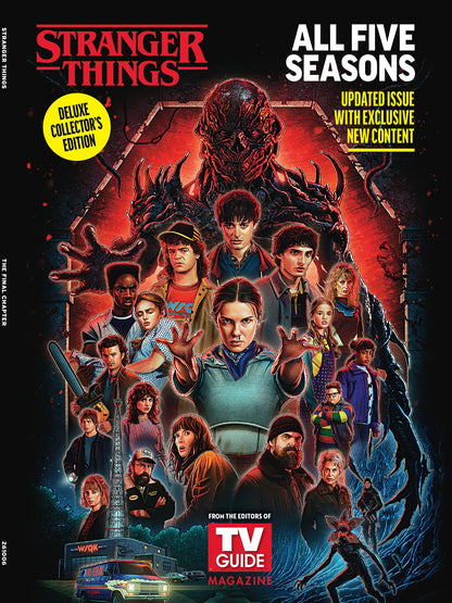 TV Guide - Stranger Things: The Deluxe Collector's Edition, Exclusive Insights Into All 5 Seasons Of The Hit Series, Nostalgic Moments With Millie Bobby Brown, Finn Wolfhard, Noah Schnapp & More!