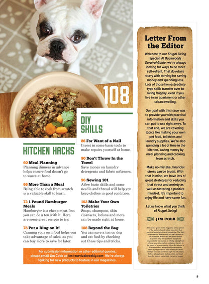 Backwoods Survival Guide - Frugal Living: 350+ Thrifty Tips, Ways To Help You Thrive, Budgeting, Decrease Debt, Reduce Stress, Make Informed Choices, Meal Plan, Credit Card Savings & More!