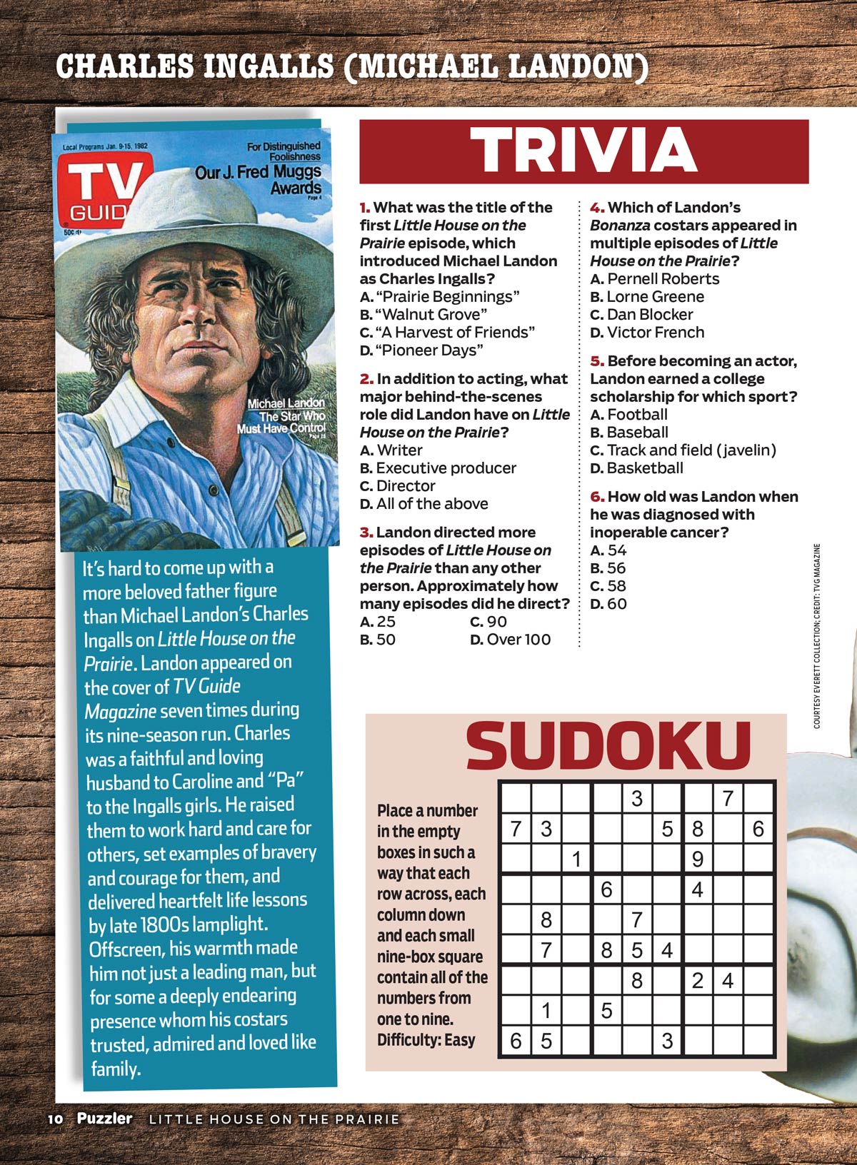 TV Guide - Little House On The Prairie Puzzler: Solve Criss Crosses, Word Sudoku, Missing Letters, Scrambles, Word Searches, Crosswords, Spot The Differences & More!