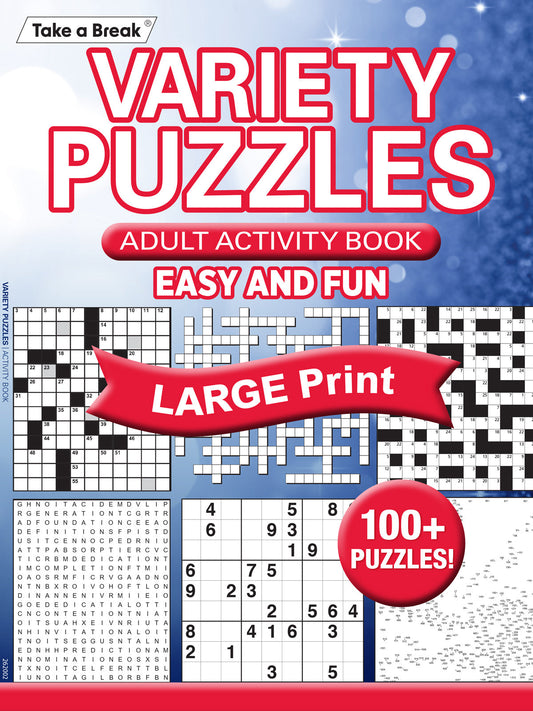 Variety Puzzles - 26.05.08: Easy & Fun Adult Activity Book, Over 100 Large Print Puzzles, Crosswords, Wordsearches, Sudoku, Dot To Dot Coloring,